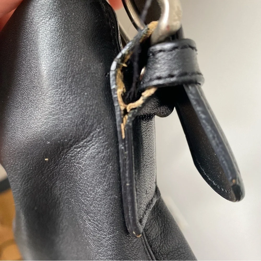 Black Leather Shoulder Bag Crossbody Bag real leather Eddie Bauer